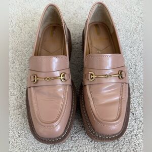 Sam Edelman Tan Loafers with Gold Accent